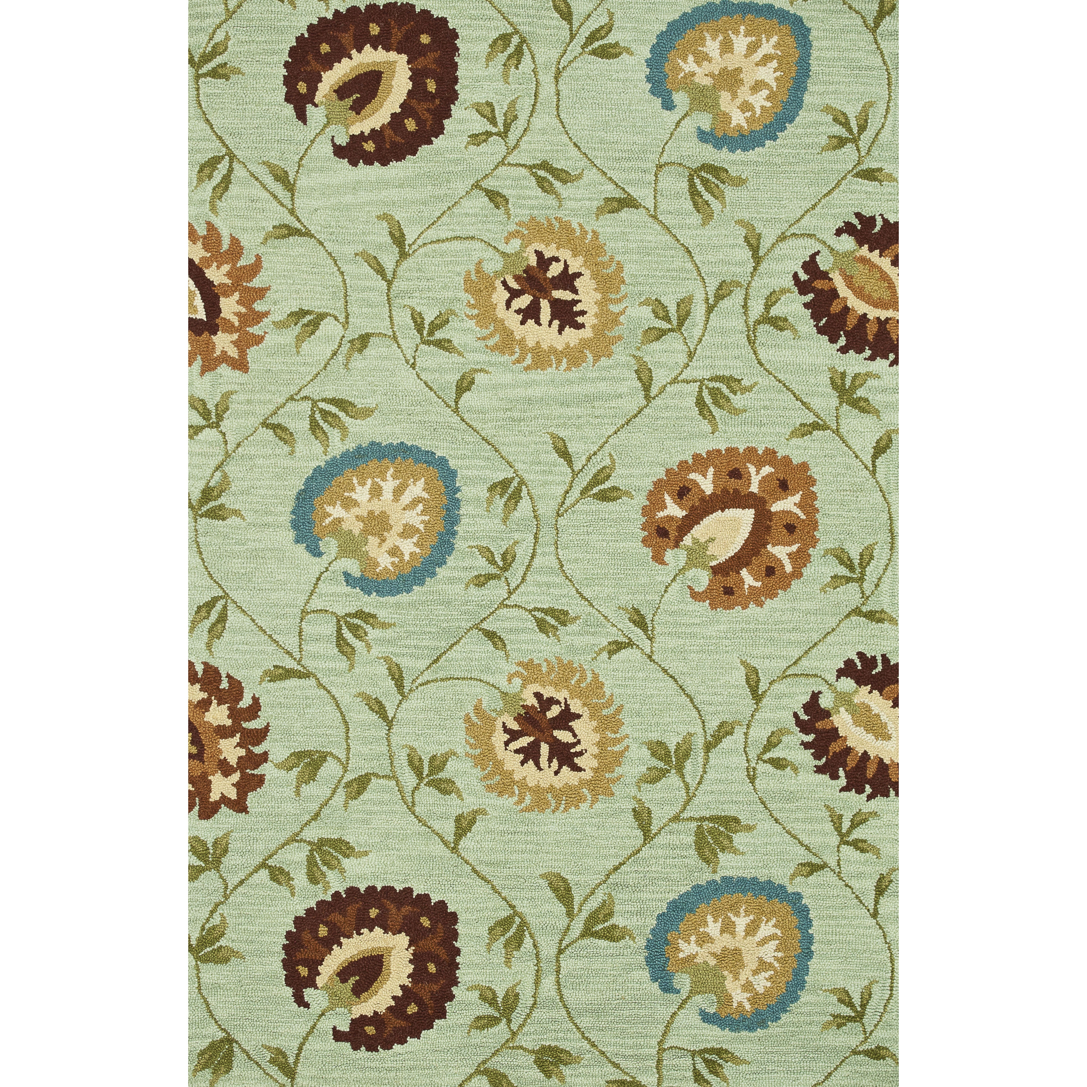 Hand hooked Tessa Mist Wool Rug (36 X 56)