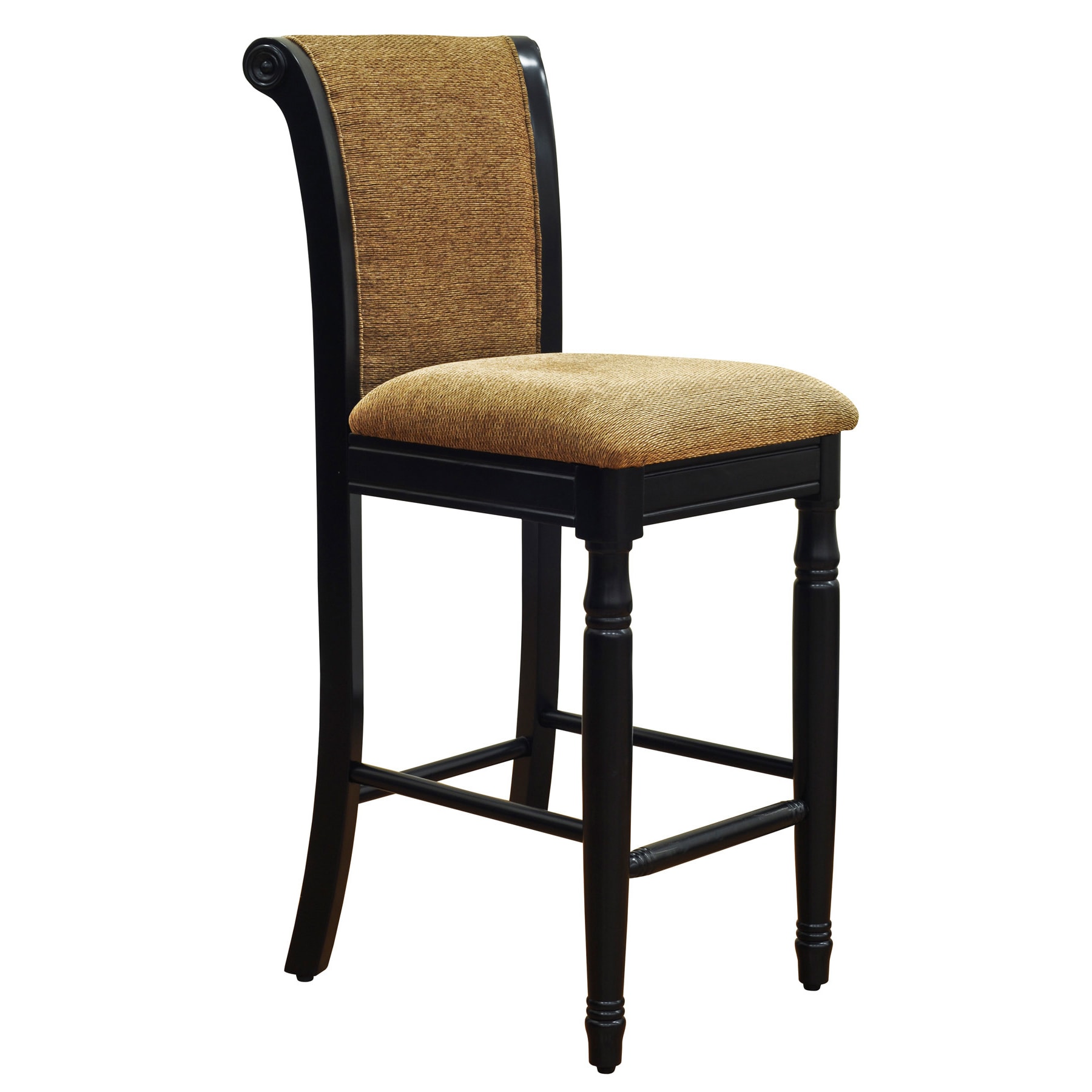 Beige Chenille Fabric Upholstered Barstool