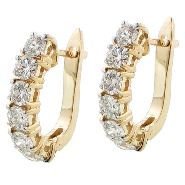 Shop 14k Yellow Gold 2 2/5ct TDW Diamond Leverback Earrings - On Sale - Free Shipping Today ...