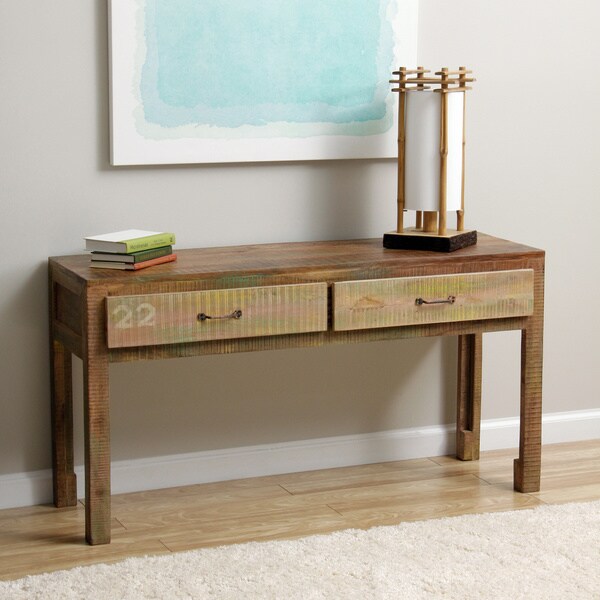 Shop Handmade 2drawer Wooden Console Table (India) Free Shipping Today 7991776