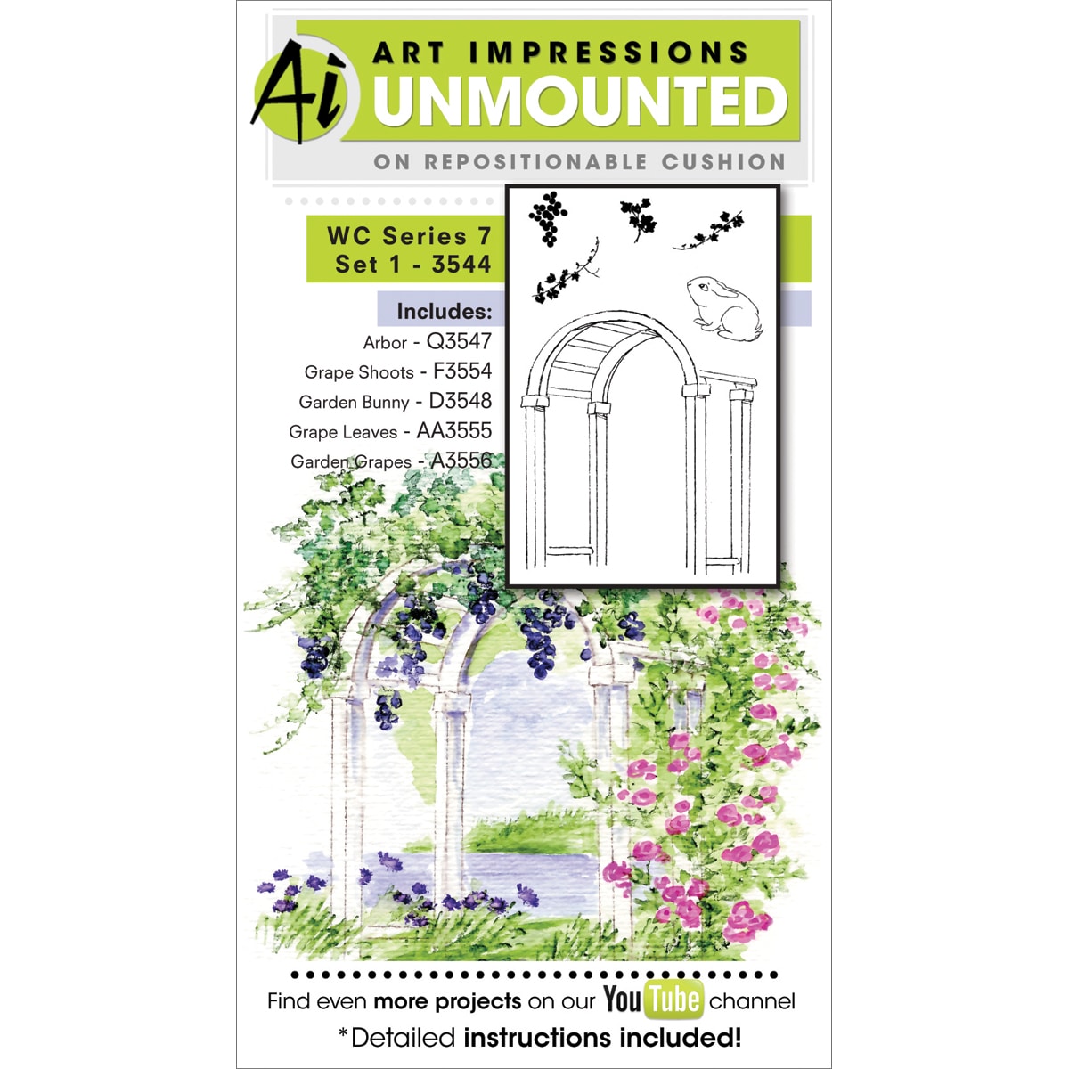 Art Impressions Watercolor Cling Rubber Stamp-Series 7 Set 1 - Overstock - 7991933