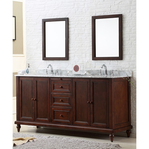 Shop Direct Vanity Sink 70 Inch Classic Dark Brown Double