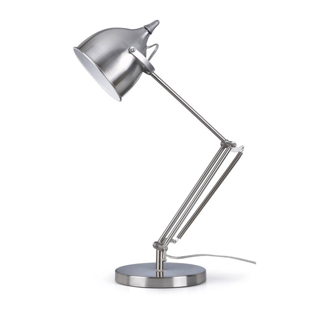Artiva USA Silverado Contemporary Brushed Steel Metal 27.5-inch Table Lamp with Adjustable Swing Arm