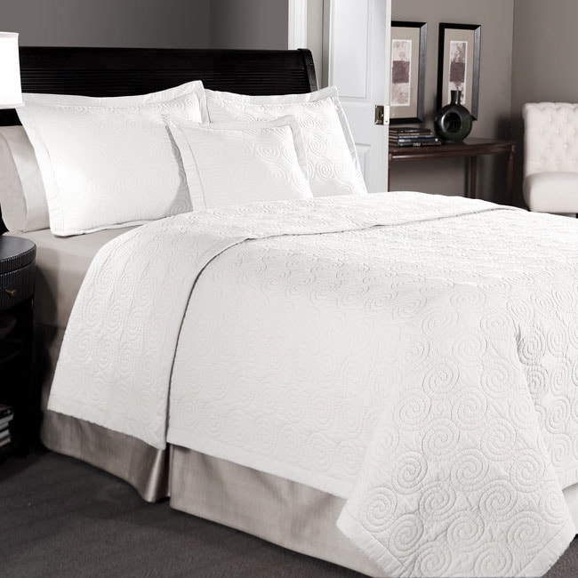 Superior 3-Piece Kymbal Cotton Blend Off-White Bedspread Set, Queen