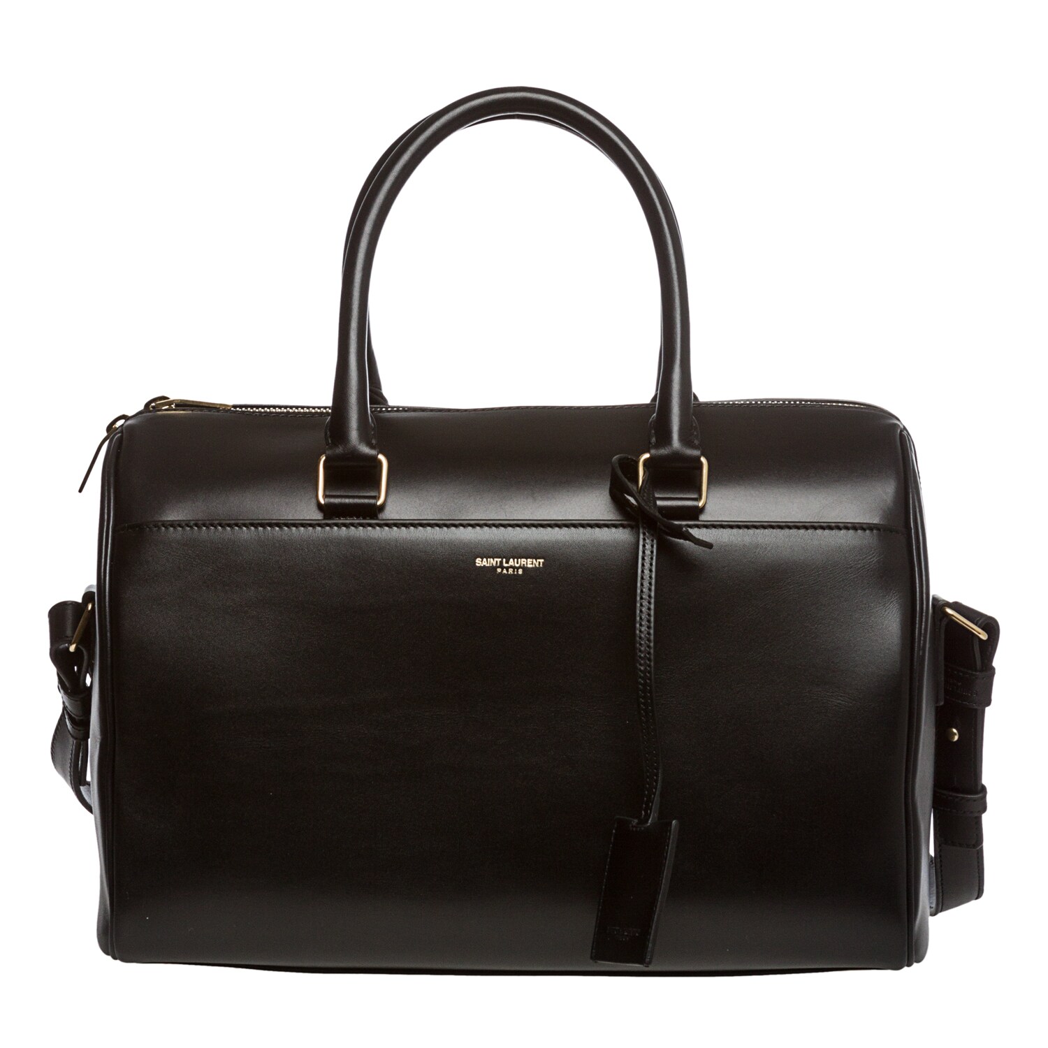 Shop Saint Laurent Classic Black Leather Duffle Bag - Free Shipping ...