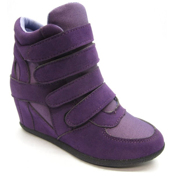 purple wedge sneakers
