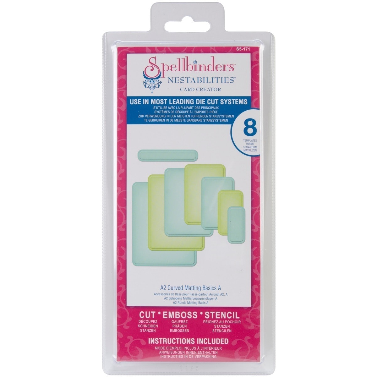 Spellbinders Nestabilities A2 Card Creator Dies curved Matting Basics A