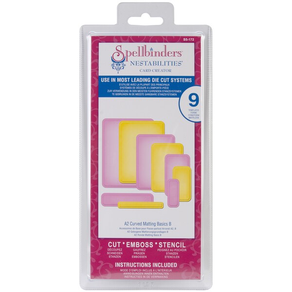 Spellbinders Nestabilities A2 Card Creator Dies-Curved Matting Basics B ...