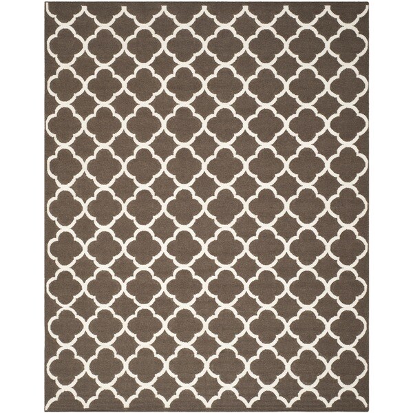 Safavieh Hand-woven Moroccan Reversible Dhurrie Brown Wool Rug - 8' x 10'