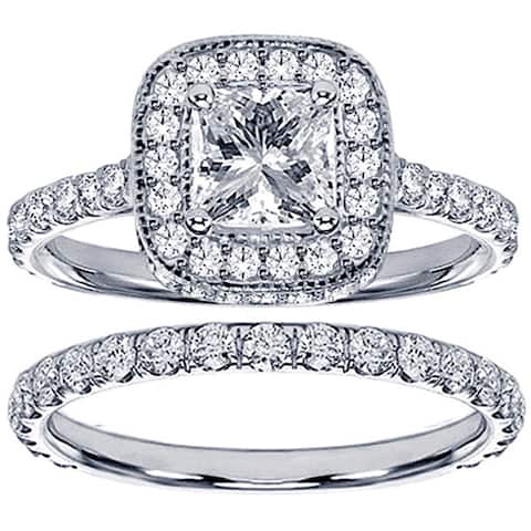 Platinum 2 1/2ct TDW Princess Diamond Bridal Set