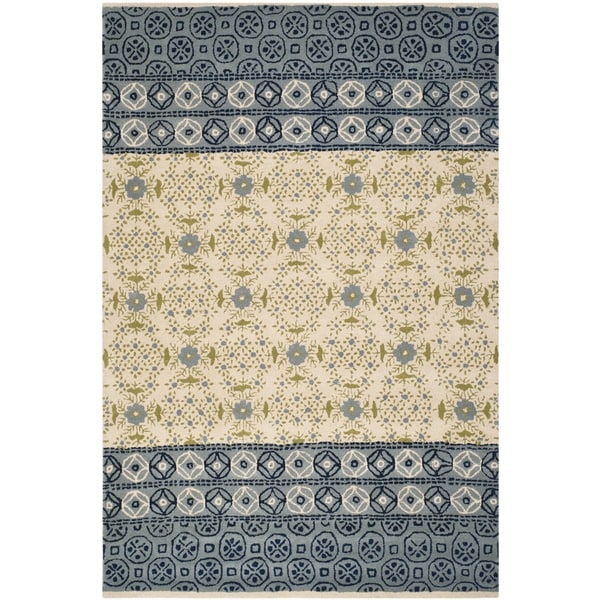 Safavieh Handmade Bella Ivory/ Blue Wool Rug (6' X 9') - Free Shipping ...