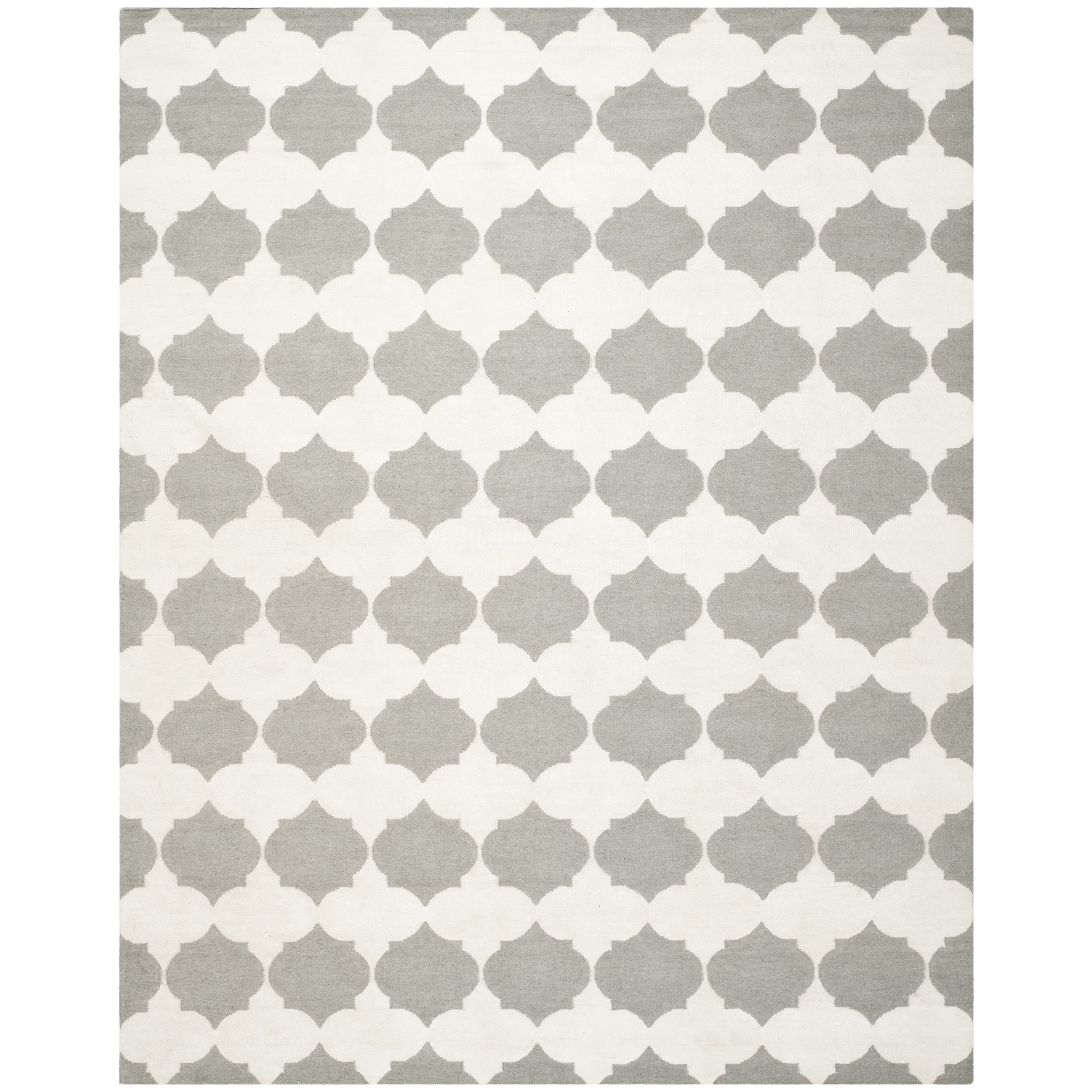 Safavieh Hand woven Moroccan Dhurrie Grey Wool Rug (8 X 10)