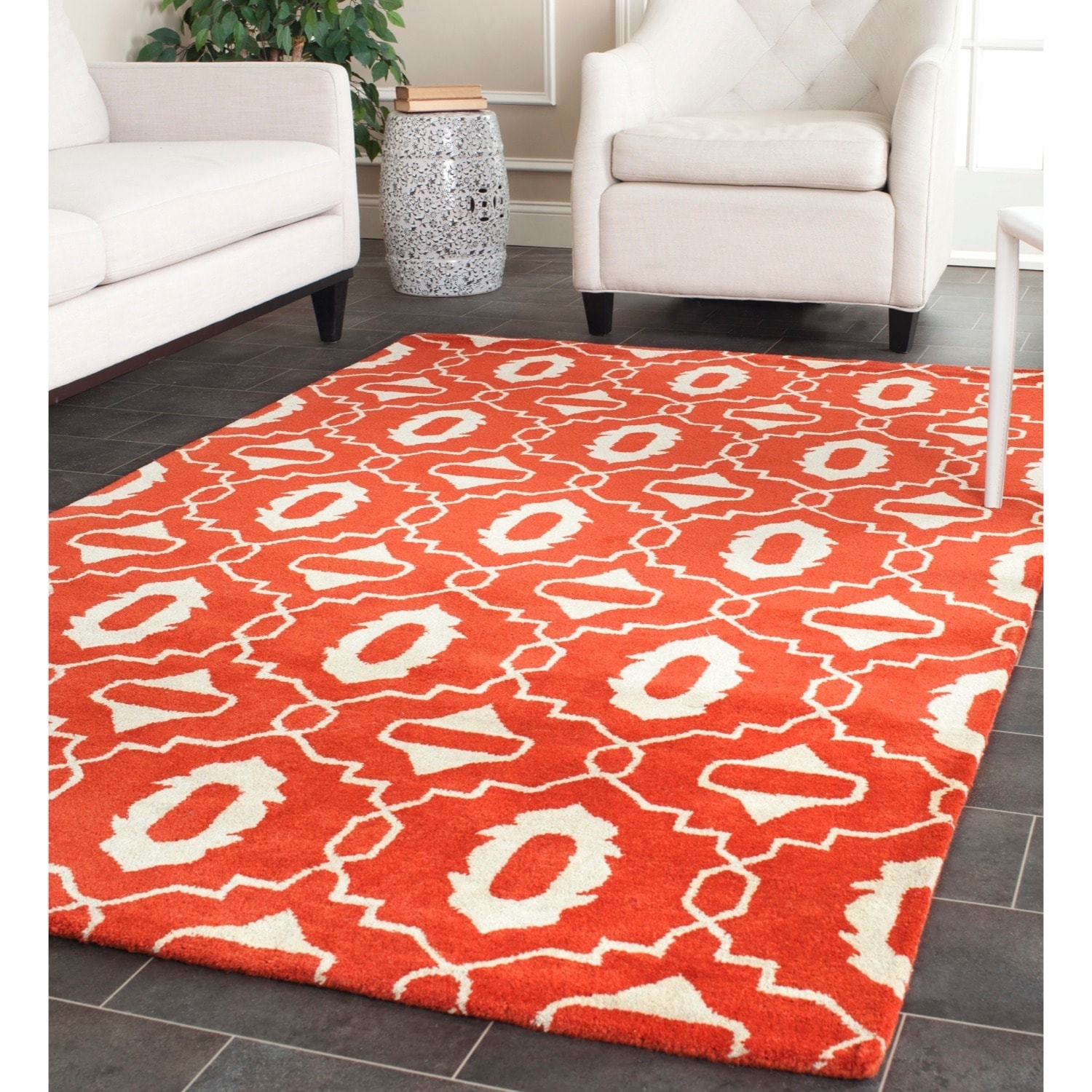 Safavieh Handmade Moroccan Chatham Orange Wool Rug (8 X 10)