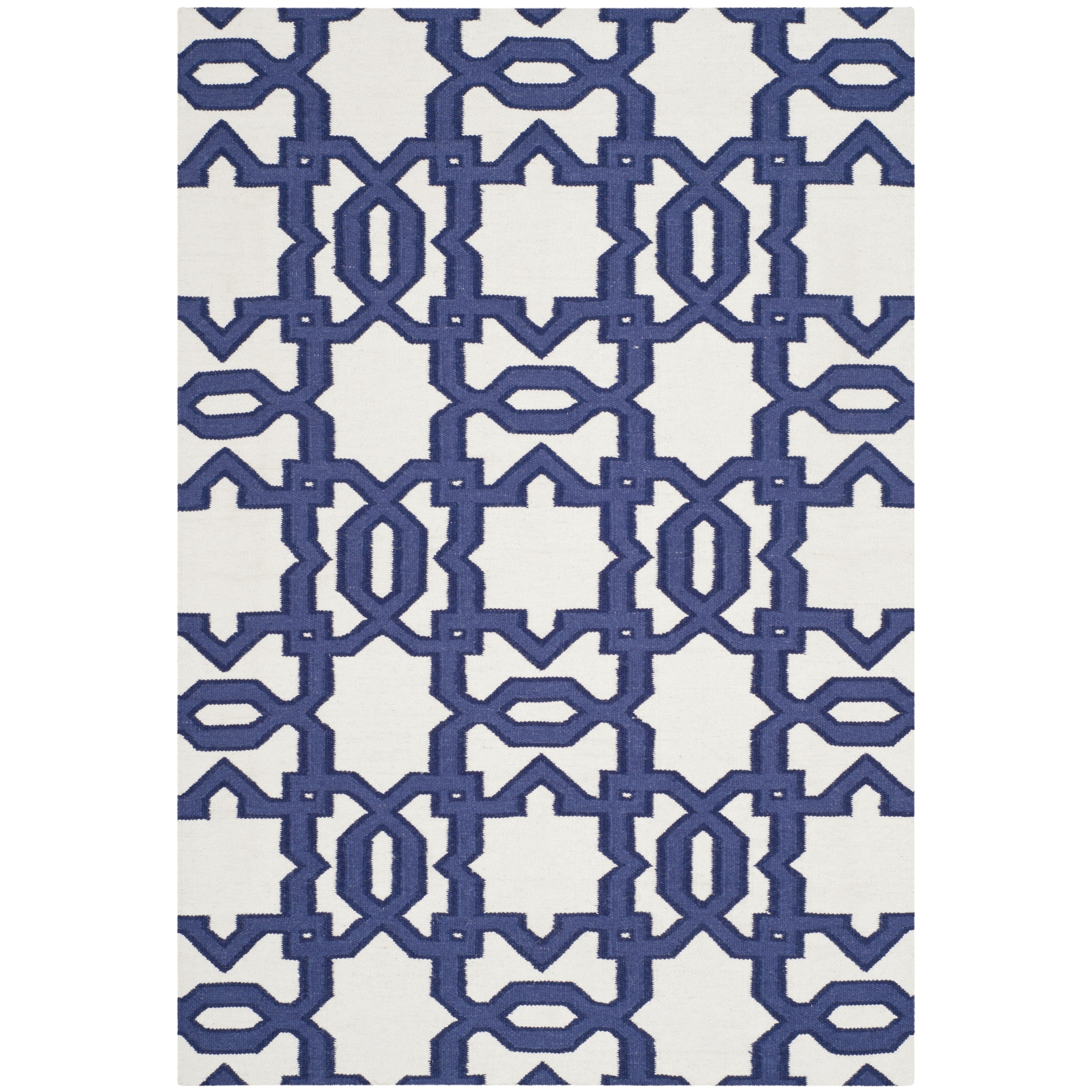 Handwoven Moroccan Dhurrie Ivory Rectangular Wool Rug (9 X 12)