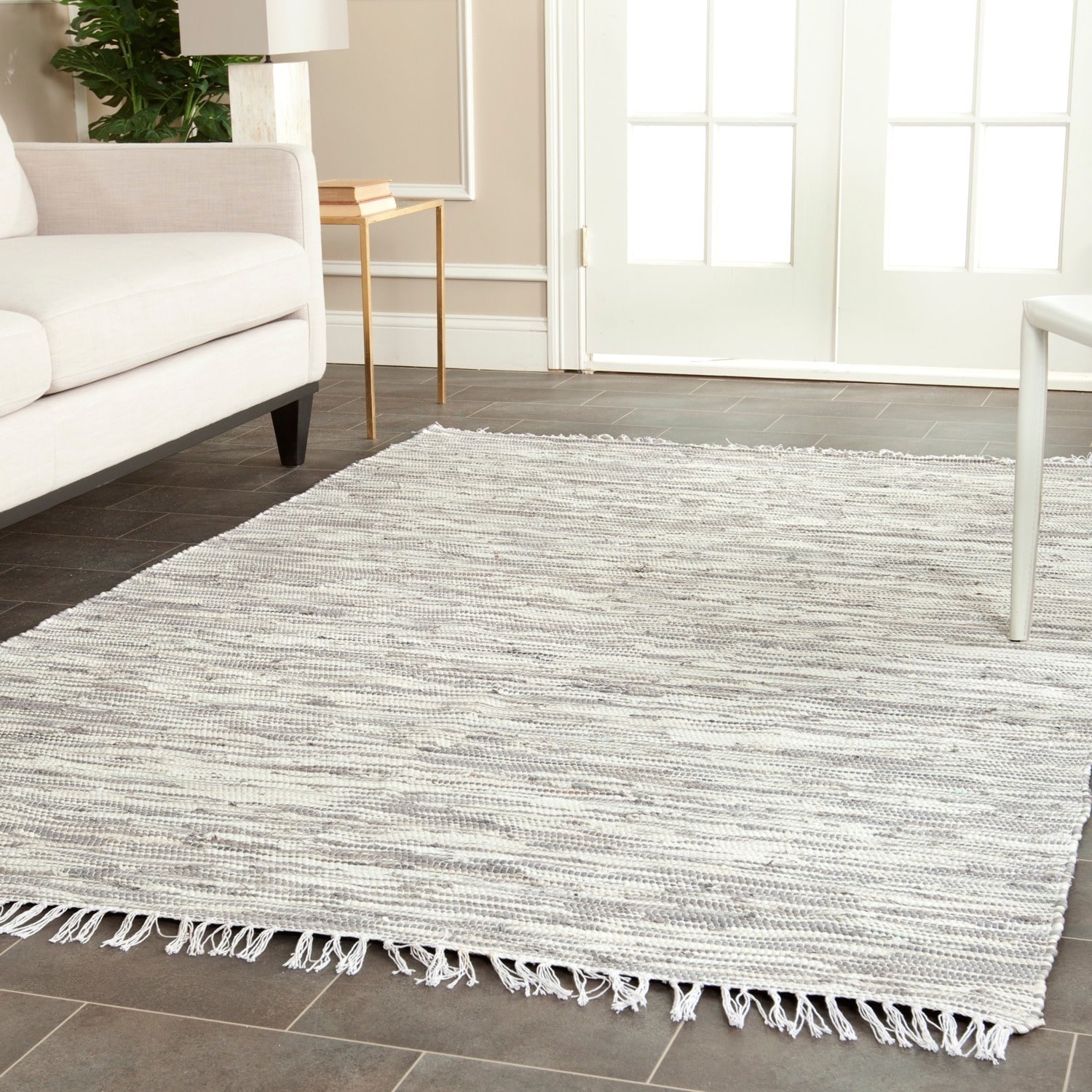 Safavieh Hand woven Montauk Silver Cotton Rug (3 X 5)