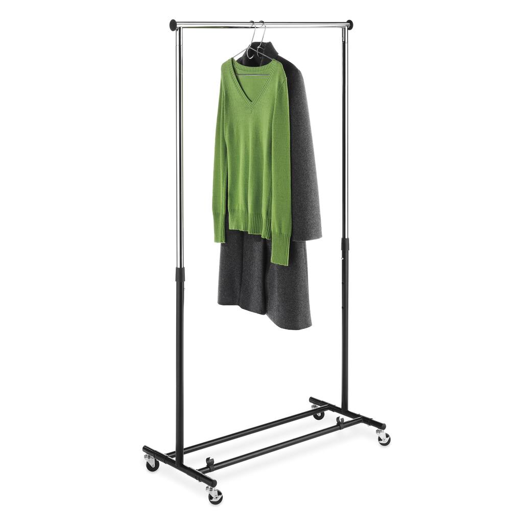 Whitmor 6021-4470-BB Black/ Chrome Folding Garment Rack
