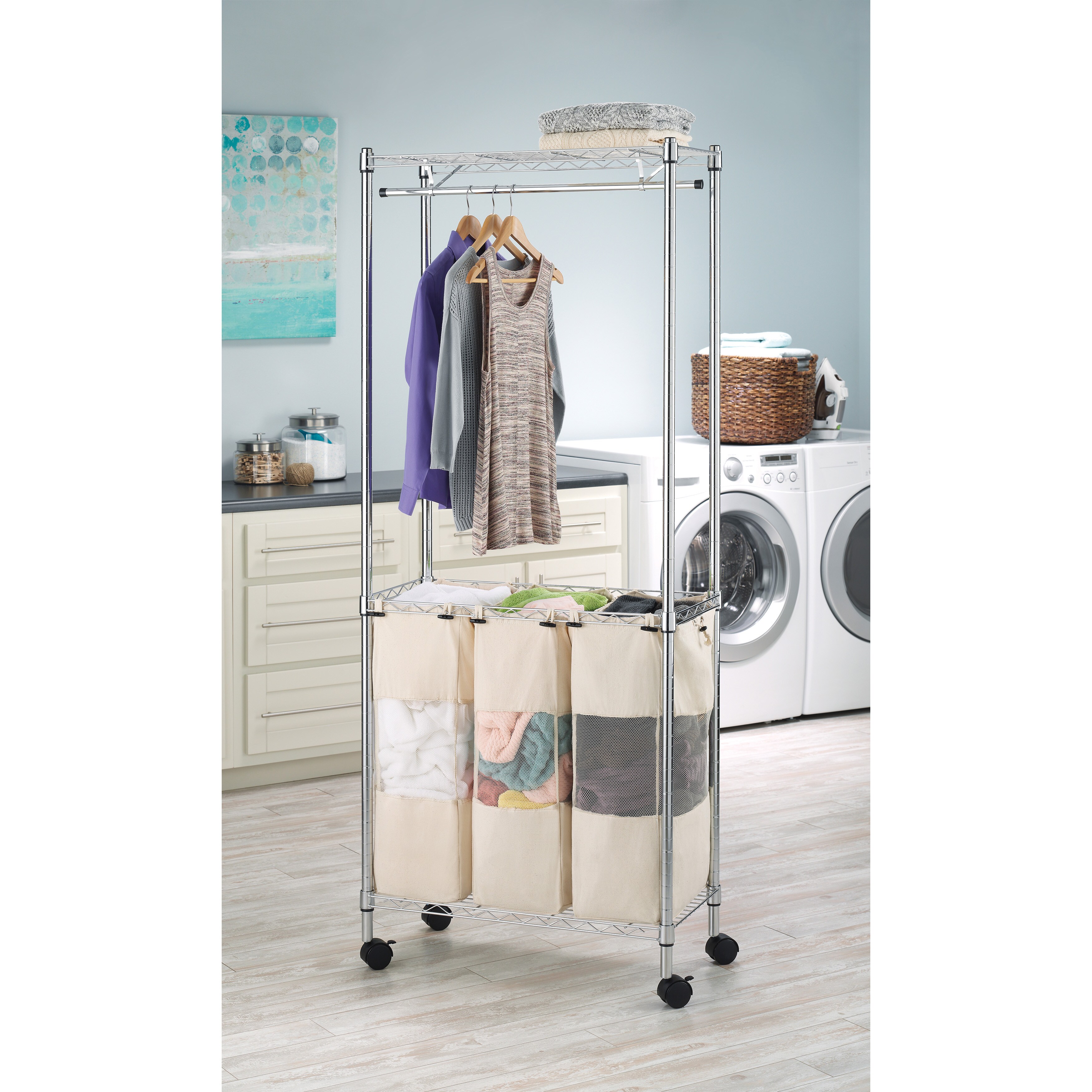 3 section clothes hamper