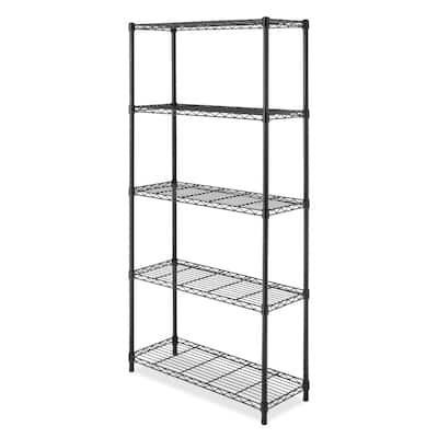 Whitmor Supreme 5 Tier Shelving with Adjustable Shelves - Black
