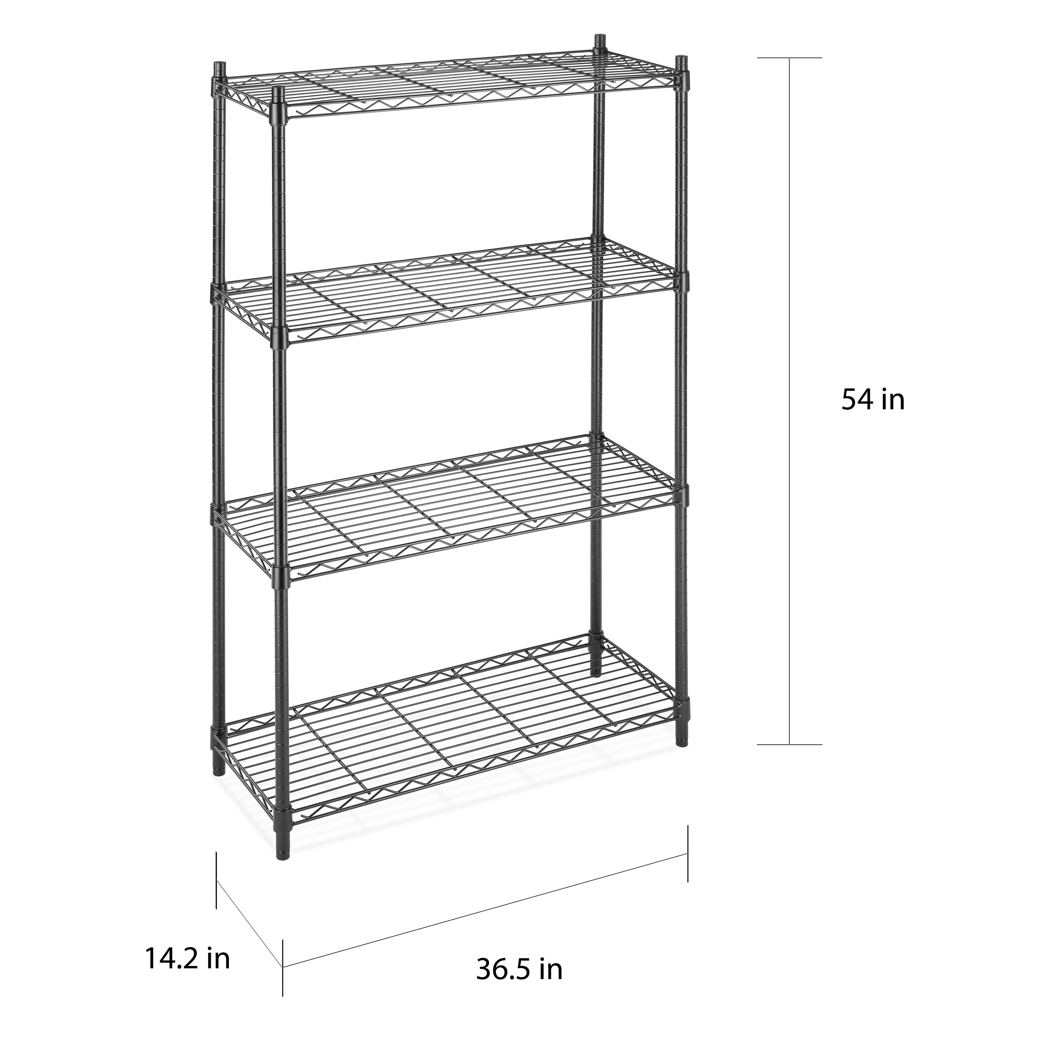 4//5 Tier Storage Rack Organizer Kitchen Shelving Steel Wire Shelves Black//Chrome