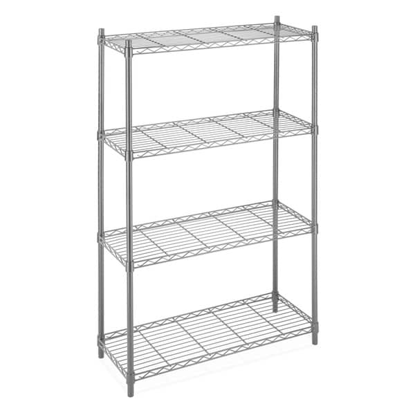 4//5 Tier Storage Rack Organizer Kitchen Shelving Steel Wire Shelves Black//Chrome