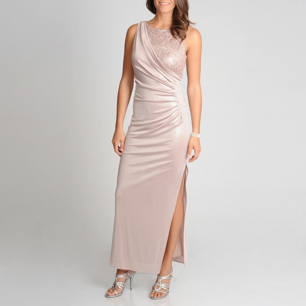 R & M Richards Women's Metallic Iridescent Gown R & M Richards Evening & Formal Dresses