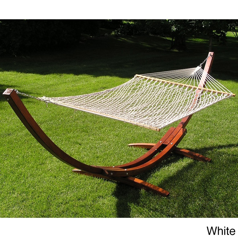 Wood Arc Hammock Stand And Poly Rope Set