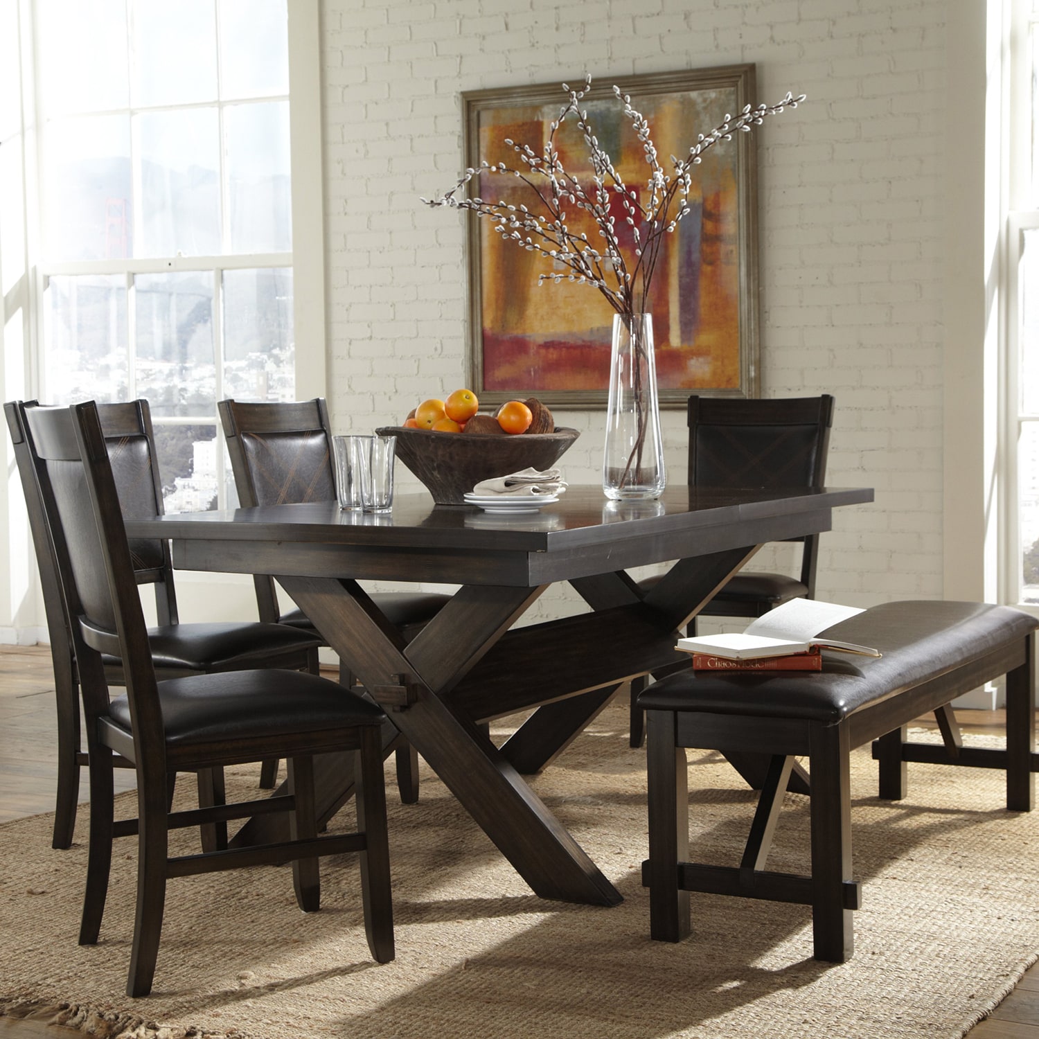 Osage 6 Piece Extendable Espresso Rectangle Dining Set  