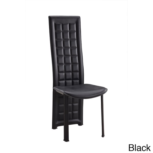 Shop Long Back Tufted Leatherette Dining Chair Free Shipping Today