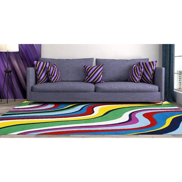 Alliyah Handmade Multi-color New Zealand Blend Wool Rug - 9' x 12'