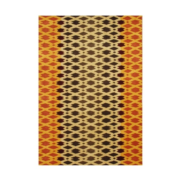 Alliyah Hand Made Carrot New Zeeland Blend Wool Rug - 8' x 10'
