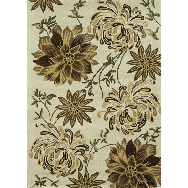 Hand Tufted Leighton Ivory Wool Rug (5'0 x 7'6) Alexander Home 5x8   6x9 Rugs