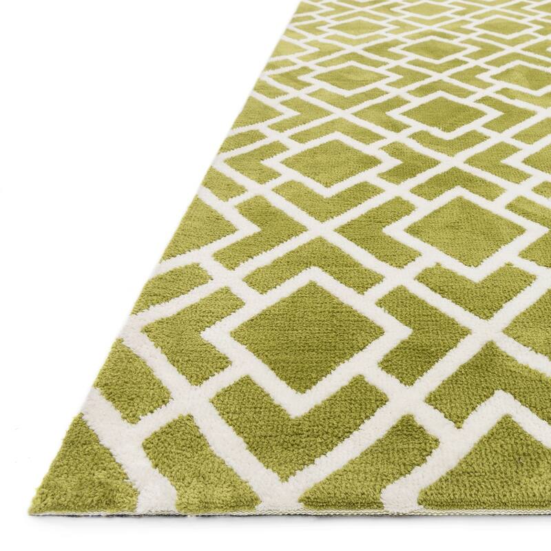 Alexander Home Woven Microfiber Contemporary Trellis Rug