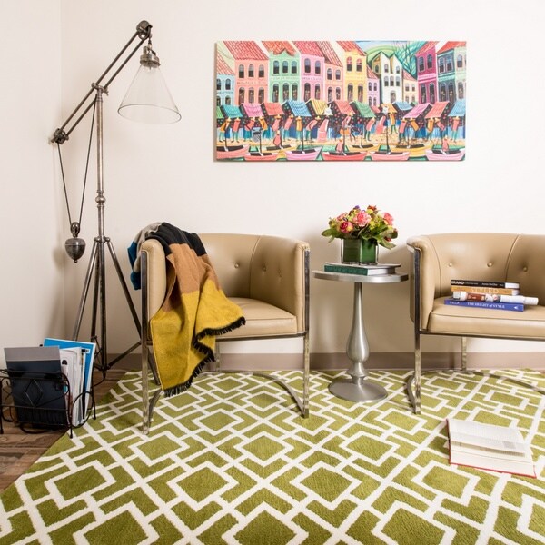 Microfiber Woven Harlow Peridot Rug - 7'6 x 9'6