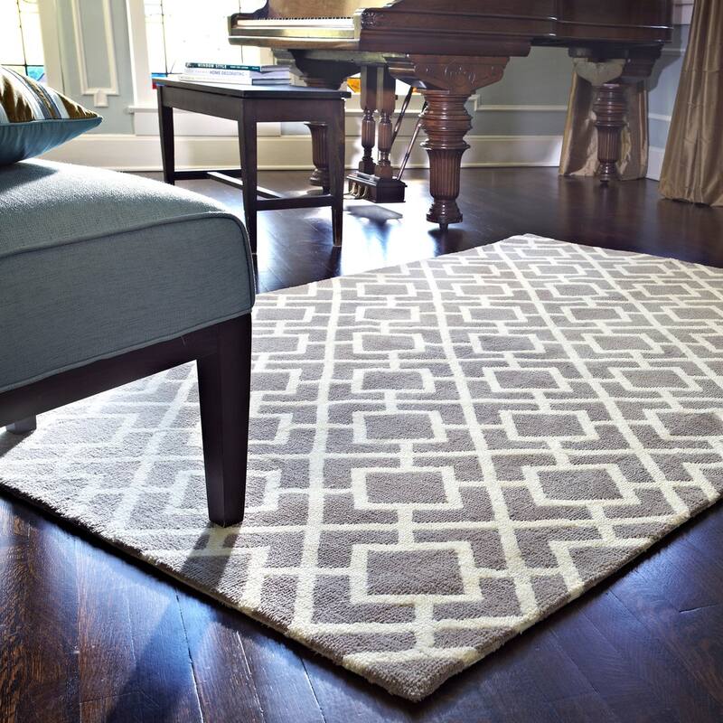 Alexander Home Woven Microfiber Contemporary Trellis Rug