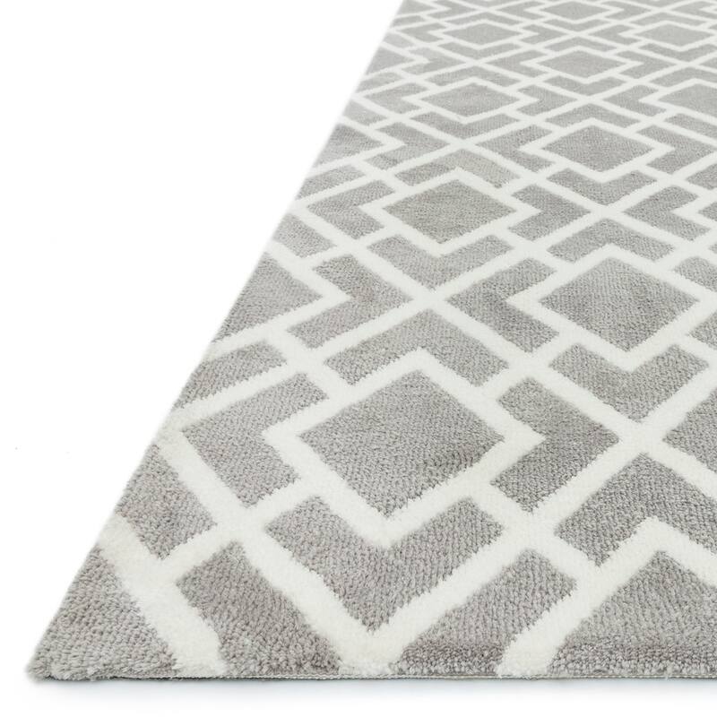 Alexander Home Woven Microfiber Contemporary Trellis Rug