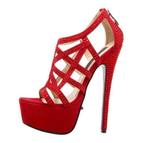 Womens Highest Heel Bombshell 21 Red Suede PU