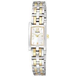Citizen Women S Eco Drive White Square Dial Two Tone Watch Overstock