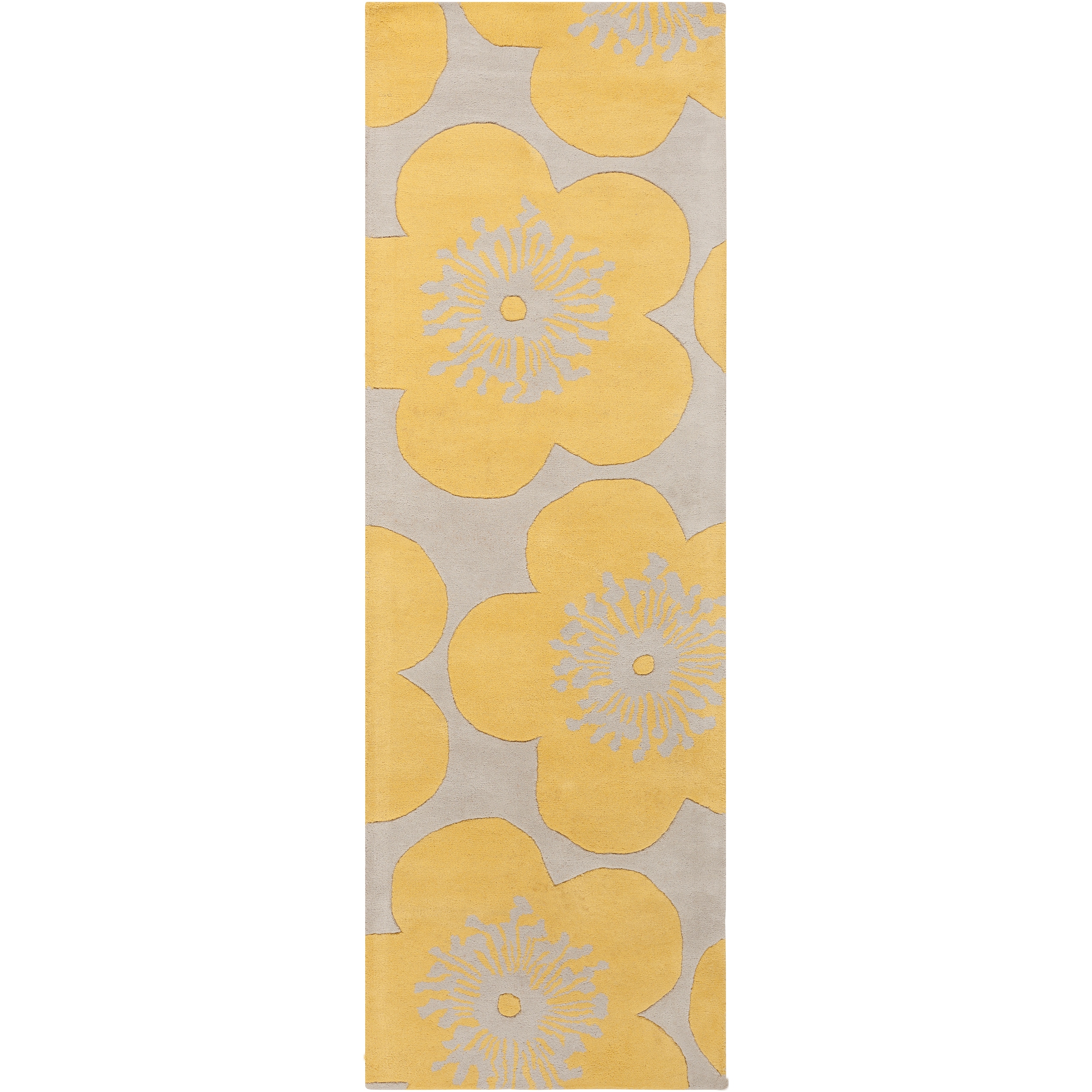 Aimee Wilder Hand tufted Yellow Courland Floral Wool Rug (2'6 x 8') Surya Runner Rugs