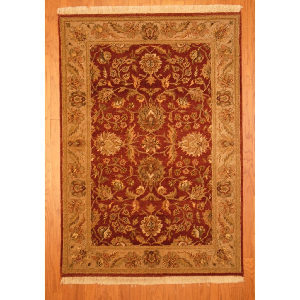 Indo Hand knotted Mahal Rust/ Beige Wool Rug (4' x 5'10) 3x5   4x6 Rugs