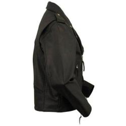 FMC Mens Black Classic Leather Motorcycle Jacket with Zip Out Liner