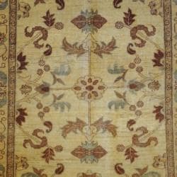 Afghan Hand knotted Vegetable Dye Ivory/ Beige Wool Rug (4' x 5'6) 3x5   4x6 Rugs