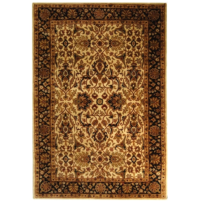 Handmade Persian Legend Ivory/ Black Wool Rug (4 X 6)