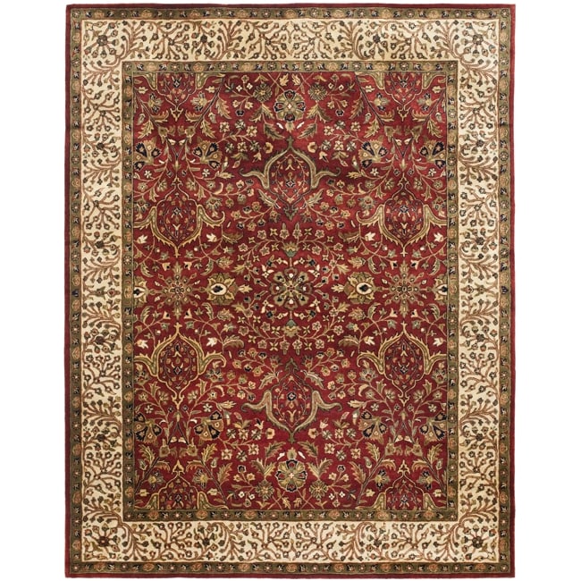 Handmade Persian Legend Red/ Ivory Wool Rug (76 X 96)