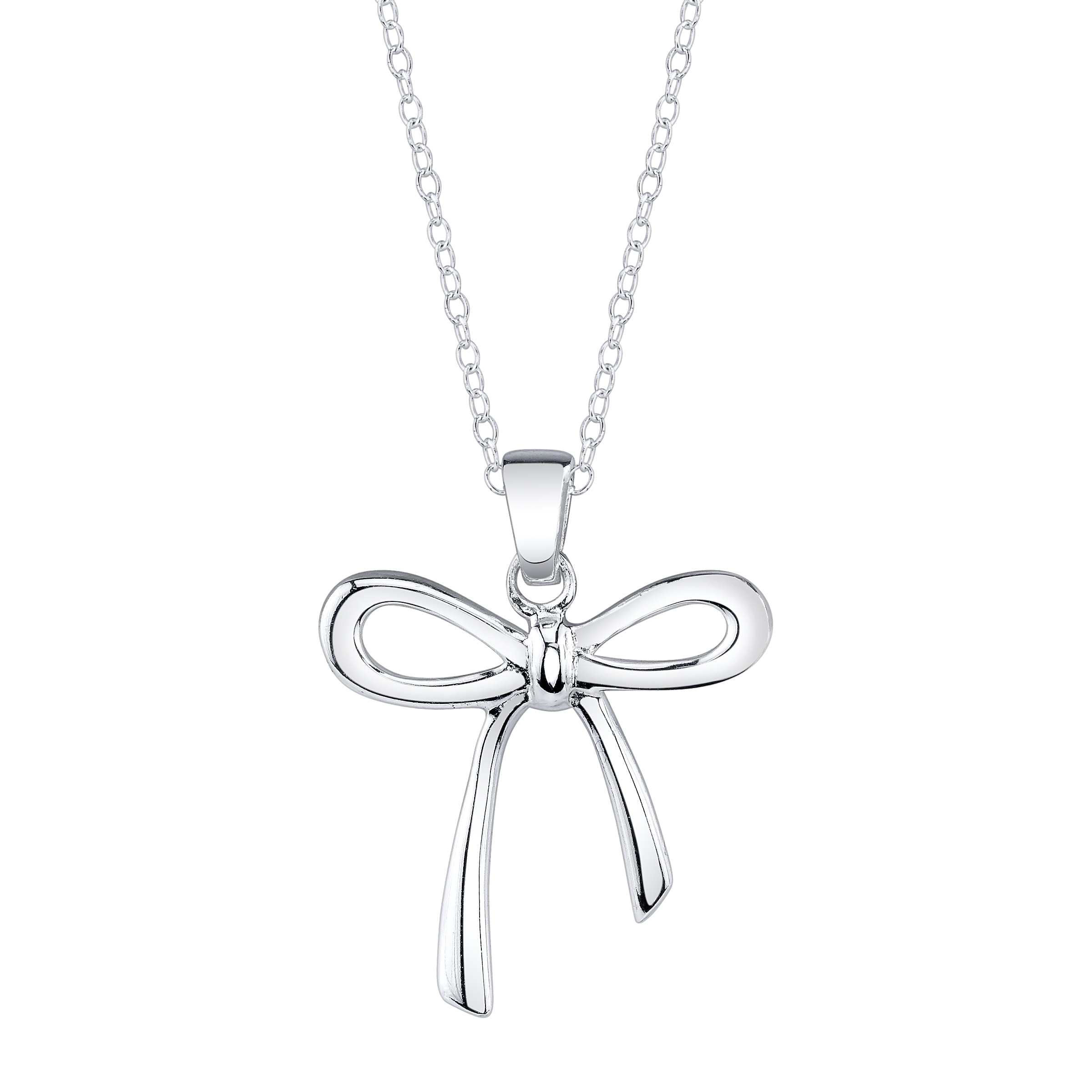 Shop Sterling Silver Open Bow Necklace - Free Shipping On Orders Over ...