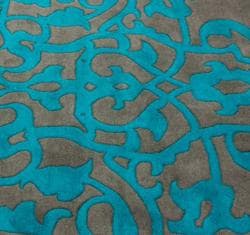 Handmade Luna Crown Turquoise Wool Rug (76 x 96)