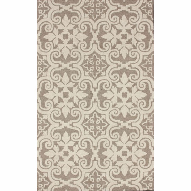 Nuloom Handmade Spanish Tiles Beige Wool Rug (76 X 96)