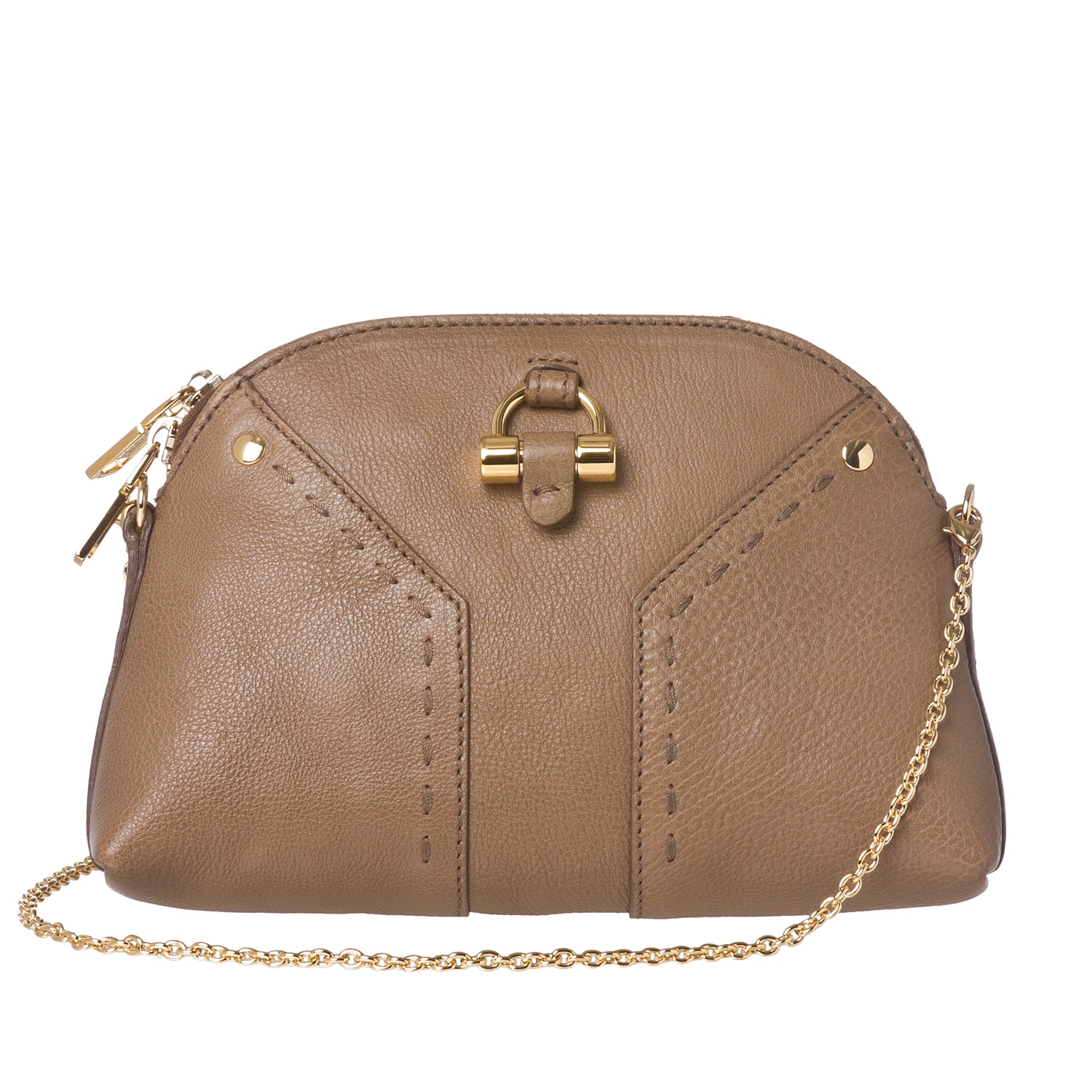 Yves Saint Laurent Muse Mini Mocha Leather Clutch