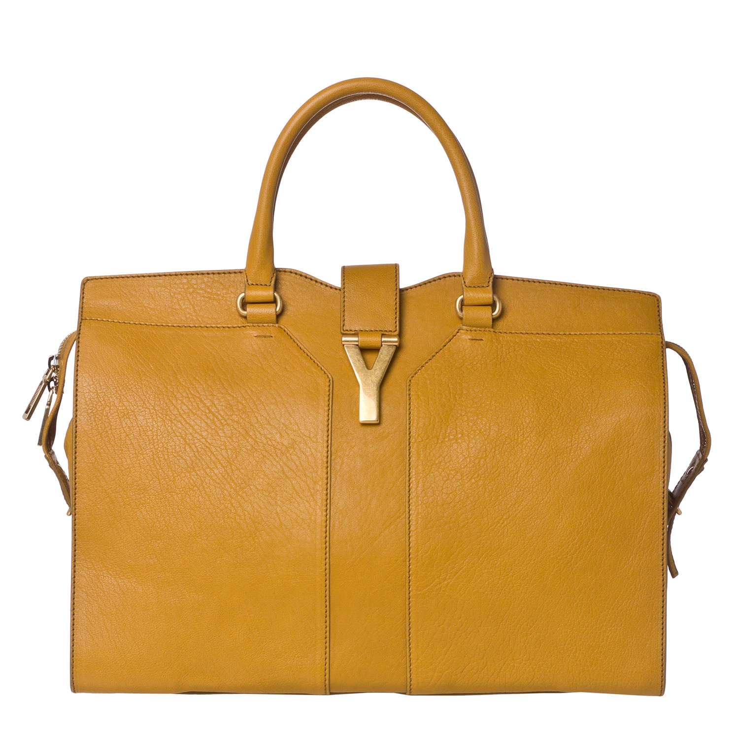 Yves Saint Lau Cabas Chyc Large Mustard Leather Tote Bag Yves Saint Lau X27 Cabas Chyc Large Mustard Leather Tote