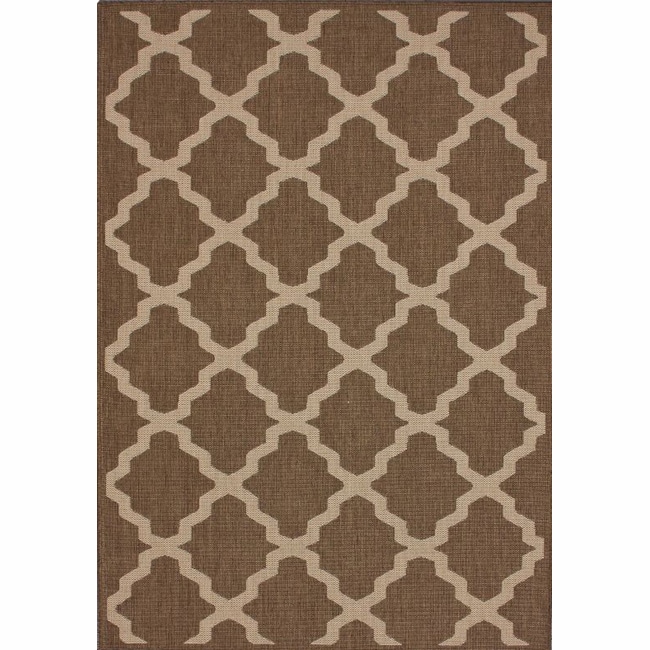 Outdoor Alexa Moroccan Trellis Brown Rug (8 x 11)