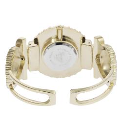 Geneva Platinum Women's Water Resistant Rhinestone Accented Mother of Pearl Cuff Watch Geneva Women's Geneva Watches